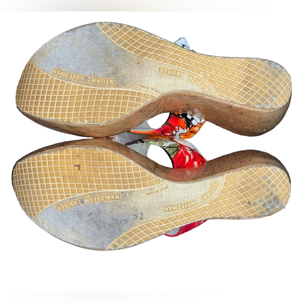 Stuart Weitzman Floral Cork Wedge Mules (6.5) - Picture 5 of 6